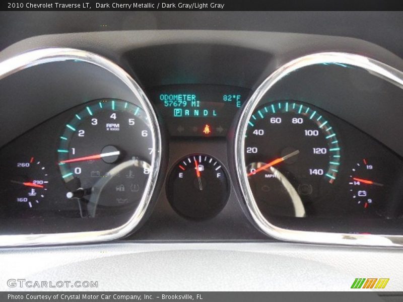 Dark Cherry Metallic / Dark Gray/Light Gray 2010 Chevrolet Traverse LT