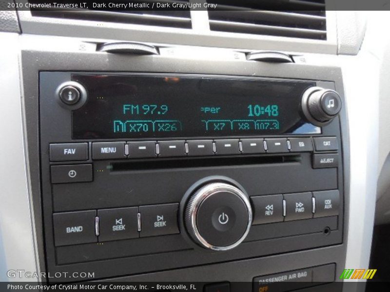 Dark Cherry Metallic / Dark Gray/Light Gray 2010 Chevrolet Traverse LT