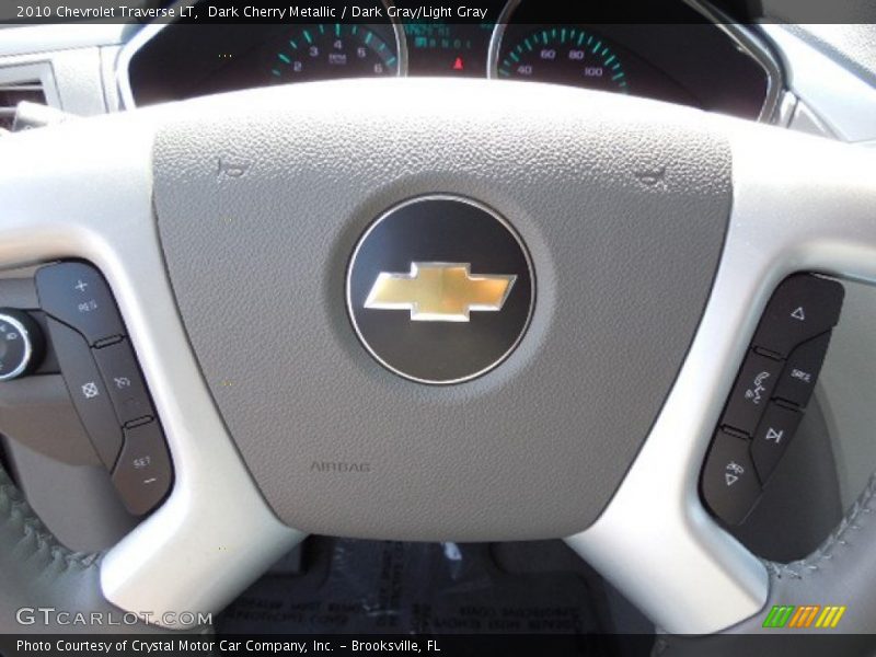 Dark Cherry Metallic / Dark Gray/Light Gray 2010 Chevrolet Traverse LT