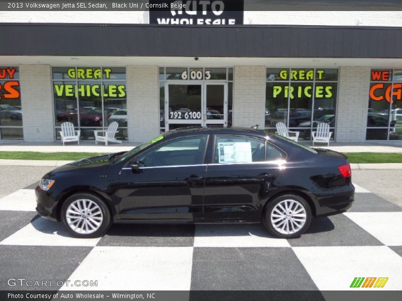 Black Uni / Cornsilk Beige 2013 Volkswagen Jetta SEL Sedan