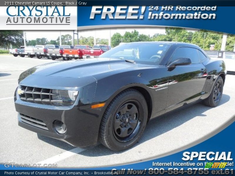 Black / Gray 2011 Chevrolet Camaro LS Coupe