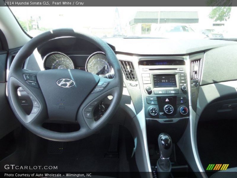 Pearl White / Gray 2014 Hyundai Sonata GLS