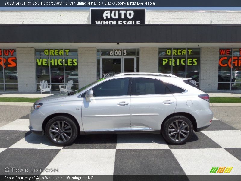 Silver Lining Metallic / Black/Ebony Birds Eye Maple 2013 Lexus RX 350 F Sport AWD