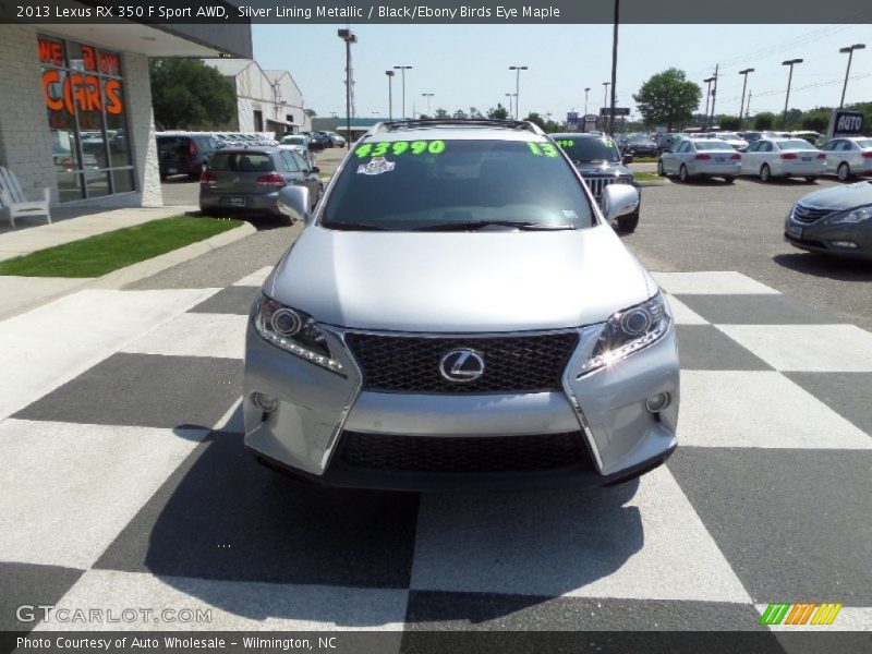 Silver Lining Metallic / Black/Ebony Birds Eye Maple 2013 Lexus RX 350 F Sport AWD