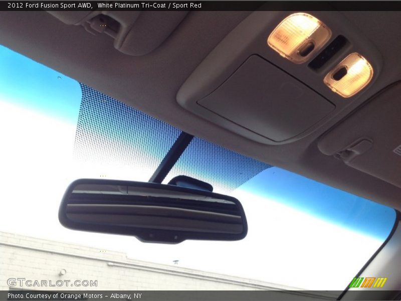 White Platinum Tri-Coat / Sport Red 2012 Ford Fusion Sport AWD