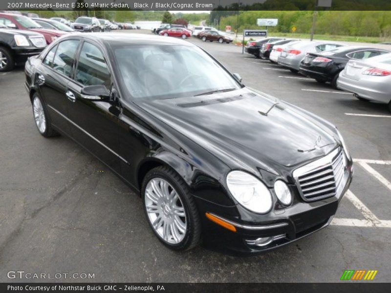 Black / Black/Cognac Brown 2007 Mercedes-Benz E 350 4Matic Sedan