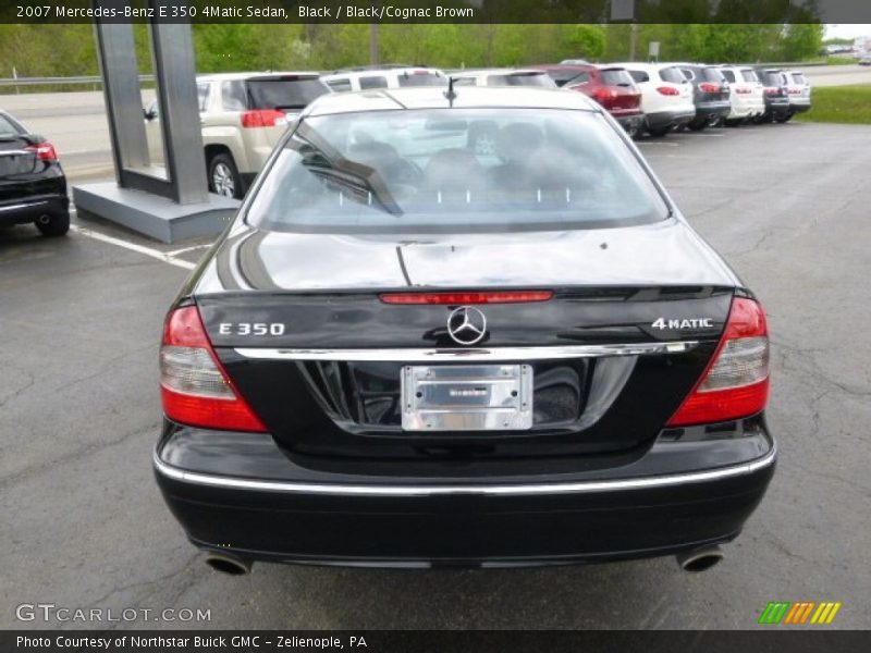 Black / Black/Cognac Brown 2007 Mercedes-Benz E 350 4Matic Sedan