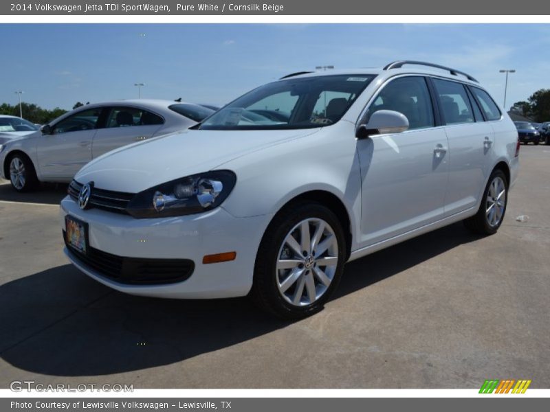 Pure White / Cornsilk Beige 2014 Volkswagen Jetta TDI SportWagen