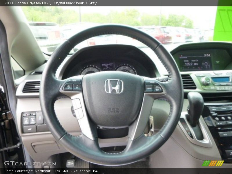 Crystal Black Pearl / Gray 2011 Honda Odyssey EX-L