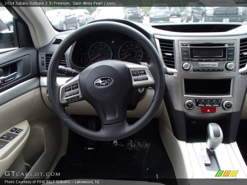 Satin White Pearl / Ivory 2014 Subaru Outback 2.5i Premium