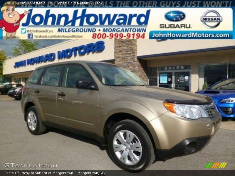 Topaz Gold Metallic / Black 2009 Subaru Forester 2.5 X
