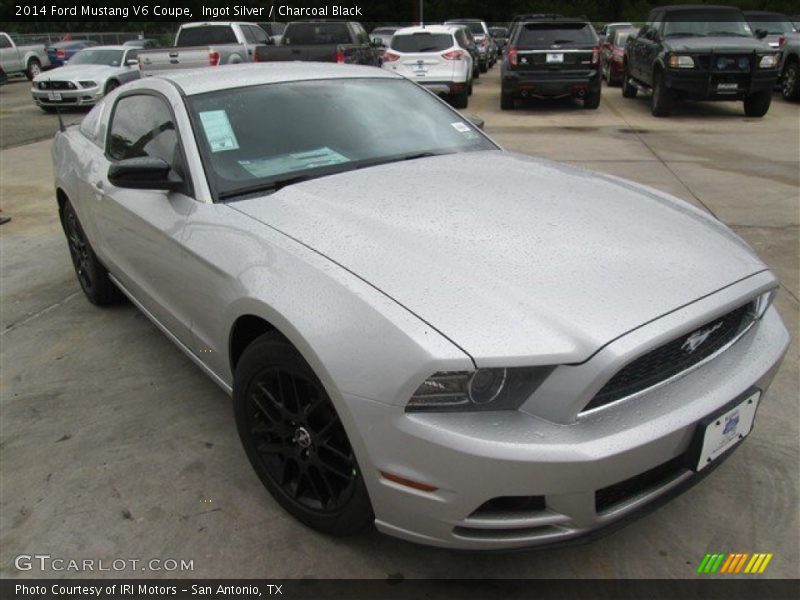 Ingot Silver / Charcoal Black 2014 Ford Mustang V6 Coupe