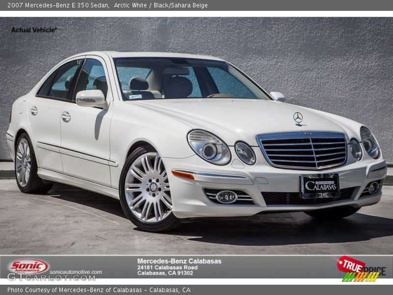 Arctic White / Black/Sahara Beige 2007 Mercedes-Benz E 350 Sedan