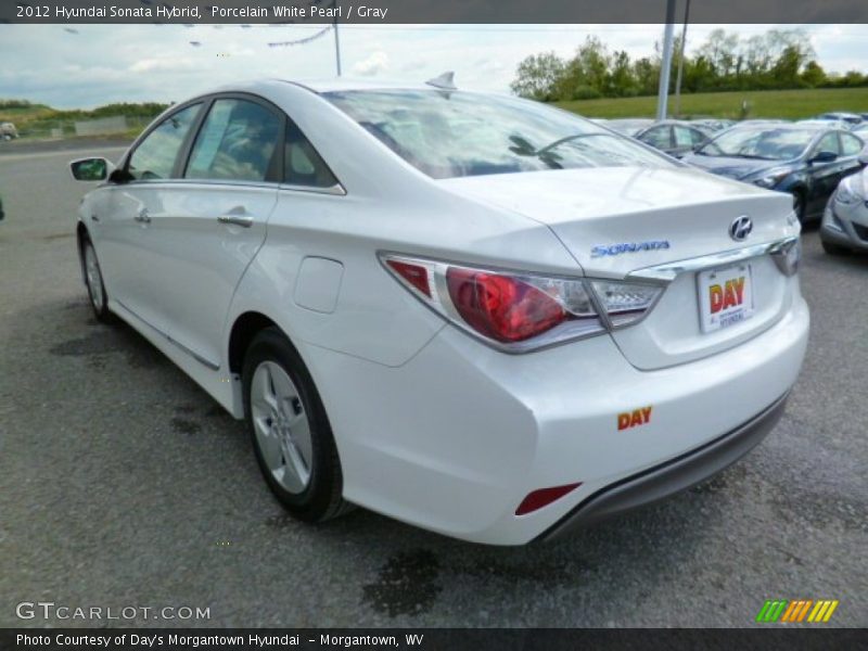 Porcelain White Pearl / Gray 2012 Hyundai Sonata Hybrid