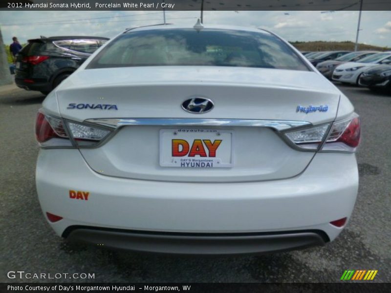 Porcelain White Pearl / Gray 2012 Hyundai Sonata Hybrid