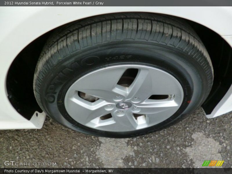 Porcelain White Pearl / Gray 2012 Hyundai Sonata Hybrid