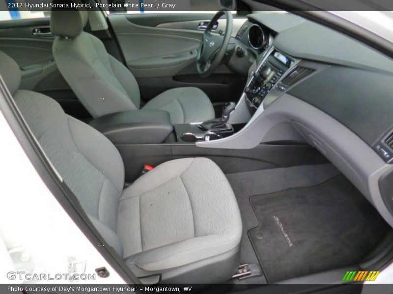 Porcelain White Pearl / Gray 2012 Hyundai Sonata Hybrid
