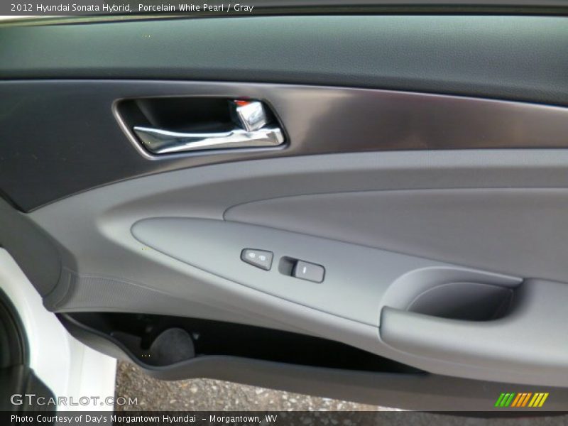 Porcelain White Pearl / Gray 2012 Hyundai Sonata Hybrid