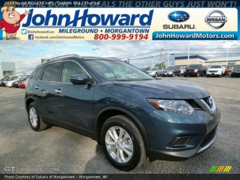 Graphite Blue / Charcoal 2014 Nissan Rogue SV AWD