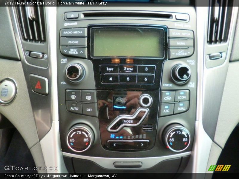 Porcelain White Pearl / Gray 2012 Hyundai Sonata Hybrid