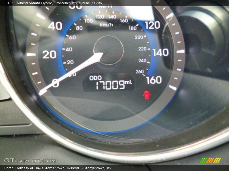 Porcelain White Pearl / Gray 2012 Hyundai Sonata Hybrid