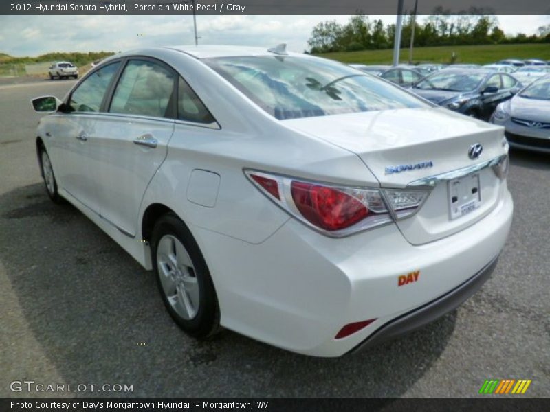 Porcelain White Pearl / Gray 2012 Hyundai Sonata Hybrid