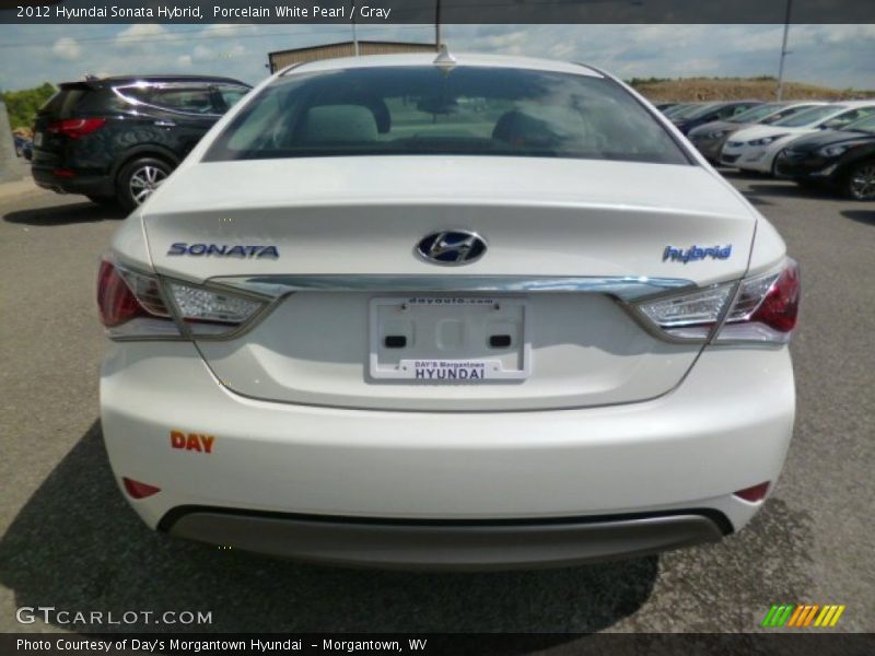 Porcelain White Pearl / Gray 2012 Hyundai Sonata Hybrid