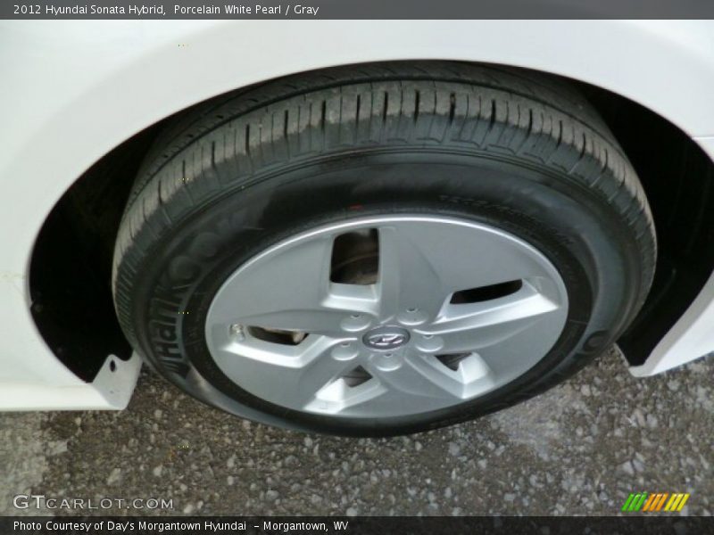Porcelain White Pearl / Gray 2012 Hyundai Sonata Hybrid