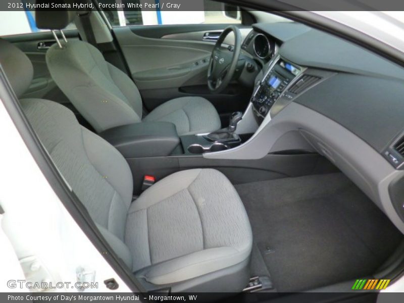 Porcelain White Pearl / Gray 2012 Hyundai Sonata Hybrid