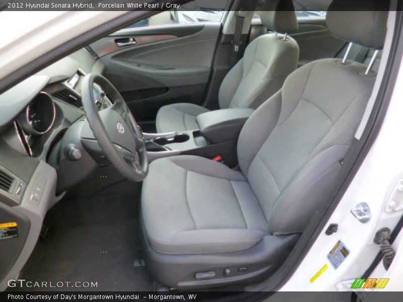 Porcelain White Pearl / Gray 2012 Hyundai Sonata Hybrid