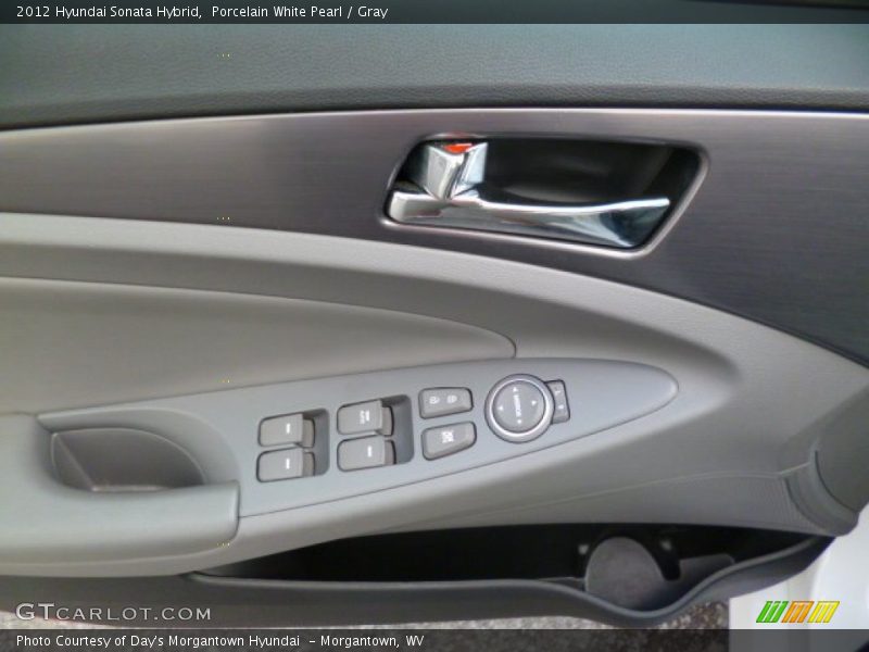 Porcelain White Pearl / Gray 2012 Hyundai Sonata Hybrid