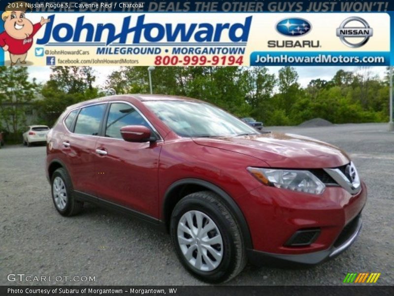 Cayenne Red / Charcoal 2014 Nissan Rogue S