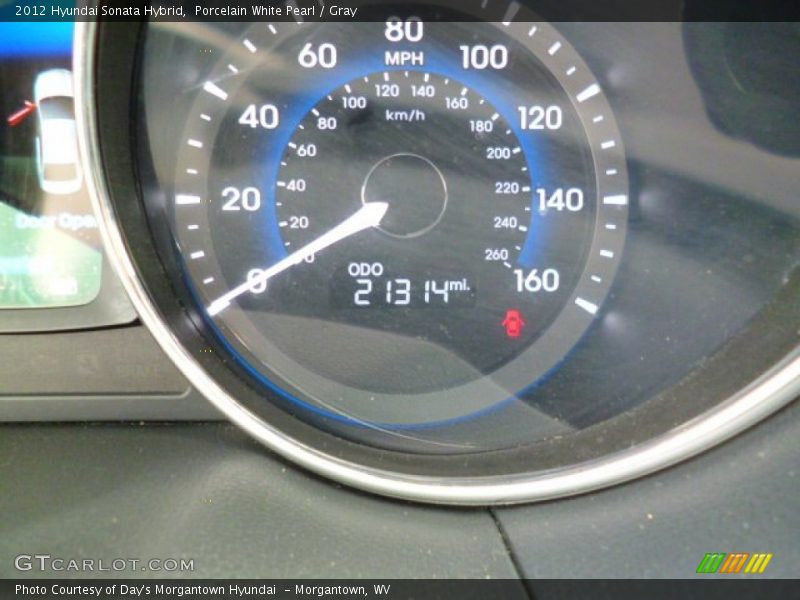 Porcelain White Pearl / Gray 2012 Hyundai Sonata Hybrid