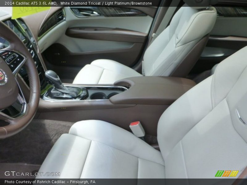 White Diamond Tricoat / Light Platinum/Brownstone 2014 Cadillac ATS 3.6L AWD