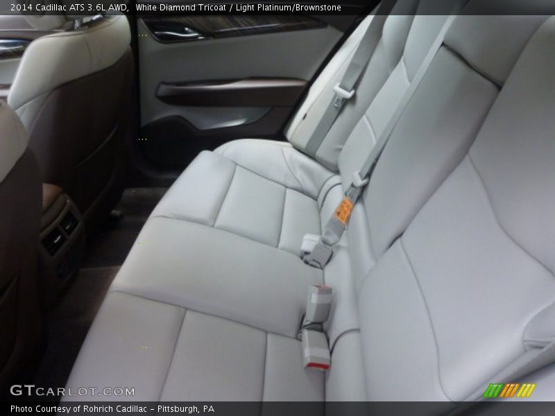 White Diamond Tricoat / Light Platinum/Brownstone 2014 Cadillac ATS 3.6L AWD