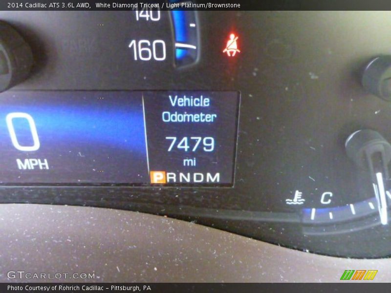 White Diamond Tricoat / Light Platinum/Brownstone 2014 Cadillac ATS 3.6L AWD
