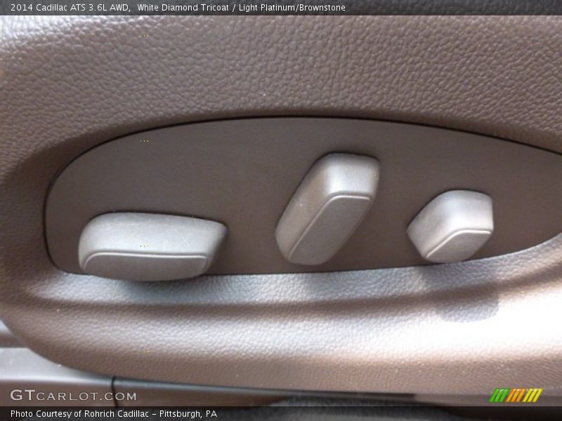 White Diamond Tricoat / Light Platinum/Brownstone 2014 Cadillac ATS 3.6L AWD