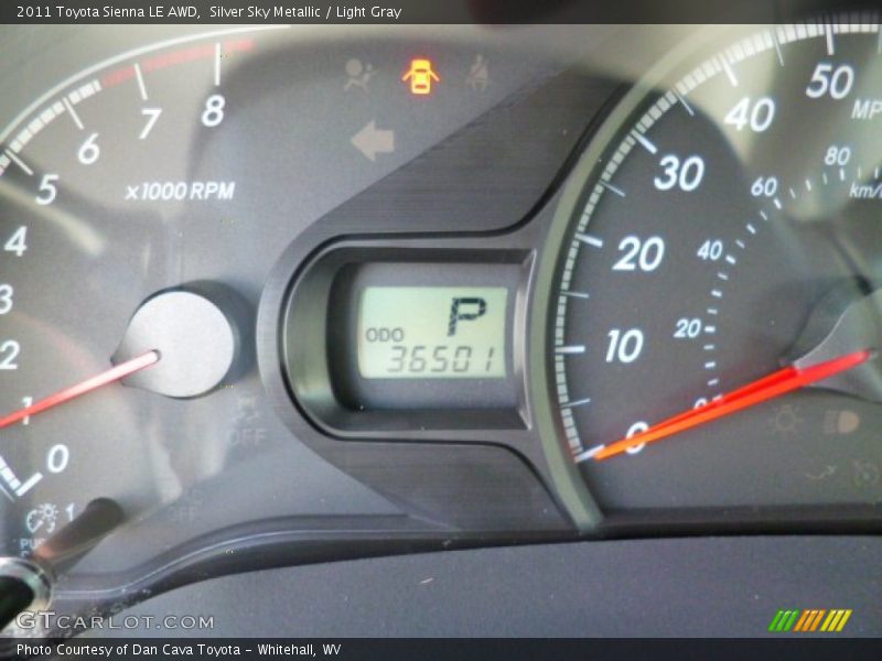 Silver Sky Metallic / Light Gray 2011 Toyota Sienna LE AWD