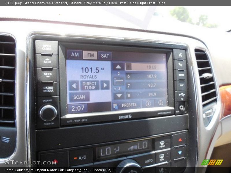 Mineral Gray Metallic / Dark Frost Beige/Light Frost Beige 2013 Jeep Grand Cherokee Overland