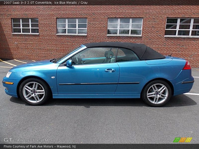 Ice Blue Metallic / Gray 2007 Saab 9-3 2.0T Convertible