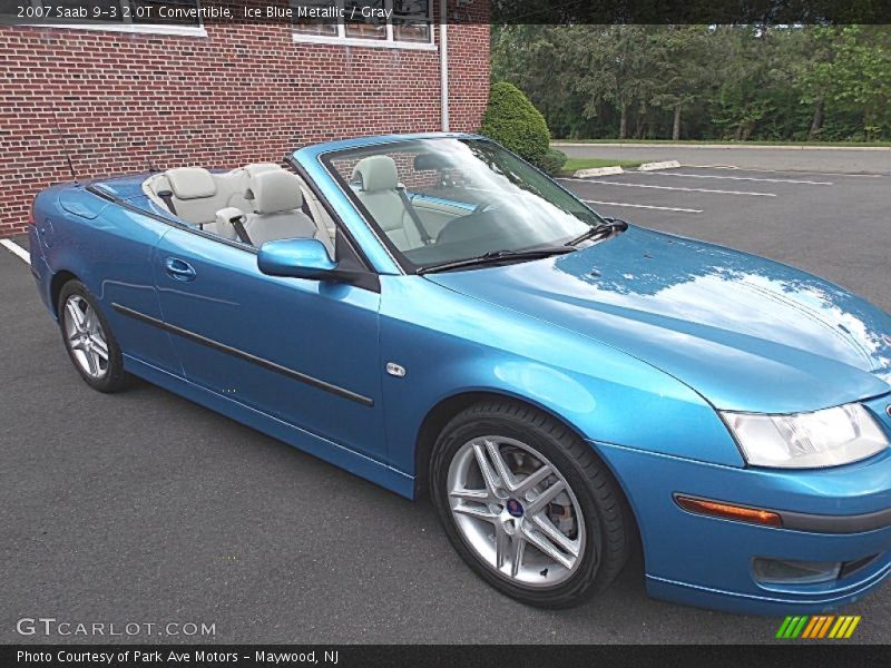 Ice Blue Metallic / Gray 2007 Saab 9-3 2.0T Convertible