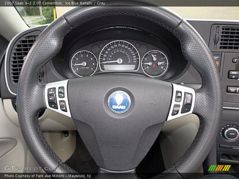 Ice Blue Metallic / Gray 2007 Saab 9-3 2.0T Convertible