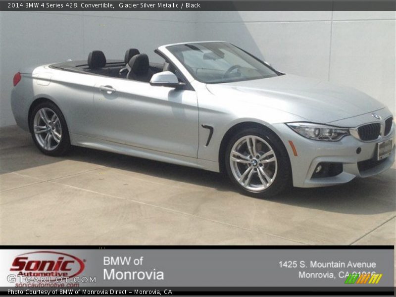 Glacier Silver Metallic / Black 2014 BMW 4 Series 428i Convertible