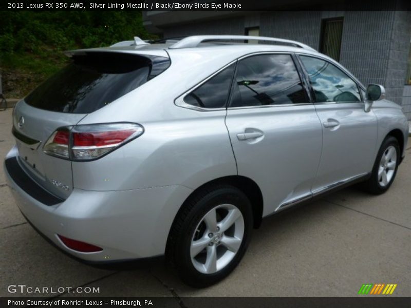 Silver Lining Metallic / Black/Ebony Birds Eye Maple 2013 Lexus RX 350 AWD