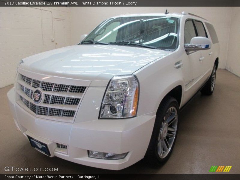 White Diamond Tricoat / Ebony 2013 Cadillac Escalade ESV Premium AWD