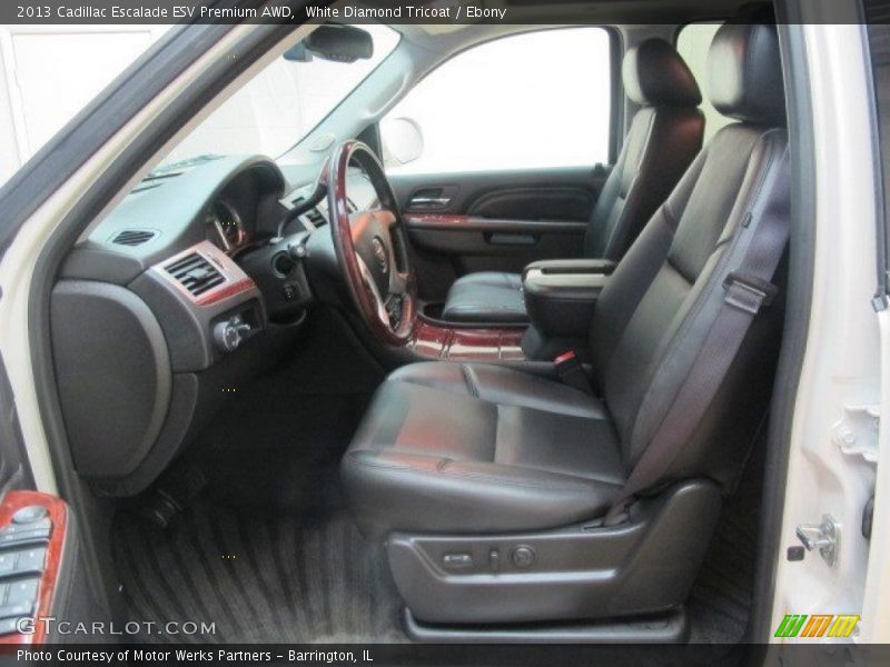 White Diamond Tricoat / Ebony 2013 Cadillac Escalade ESV Premium AWD