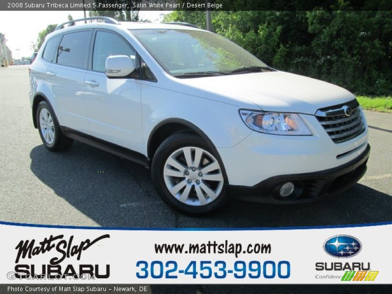 Satin White Pearl / Desert Beige 2008 Subaru Tribeca Limited 5 Passenger