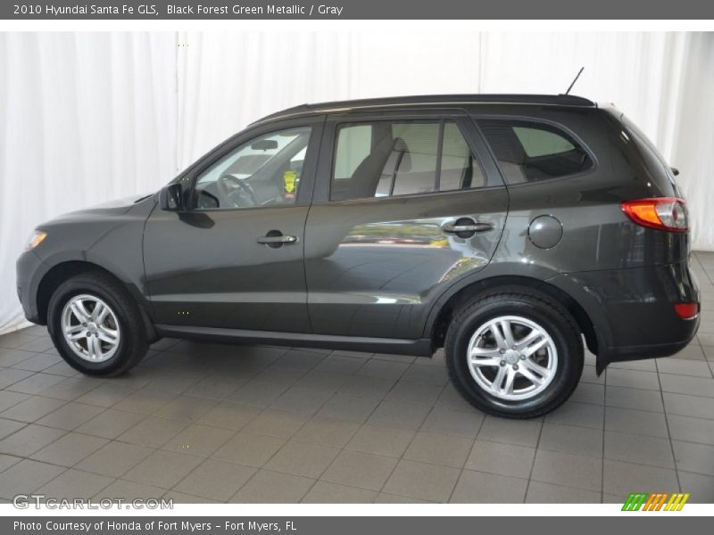 Black Forest Green Metallic / Gray 2010 Hyundai Santa Fe GLS