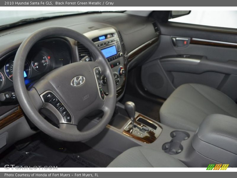 Black Forest Green Metallic / Gray 2010 Hyundai Santa Fe GLS