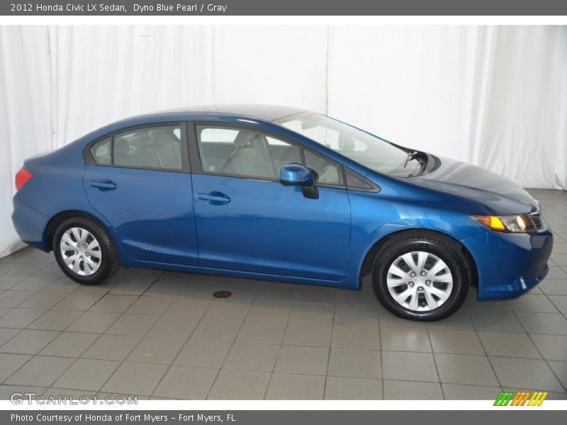 Dyno Blue Pearl / Gray 2012 Honda Civic LX Sedan